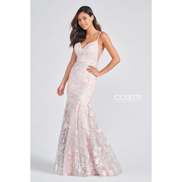 Colette Floral Fit & Flare Gown CL12233 - Picture 1 of 7